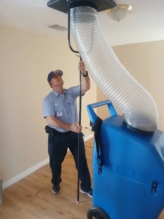 Mini Split Installation technician using HEPA equipment in Putnam